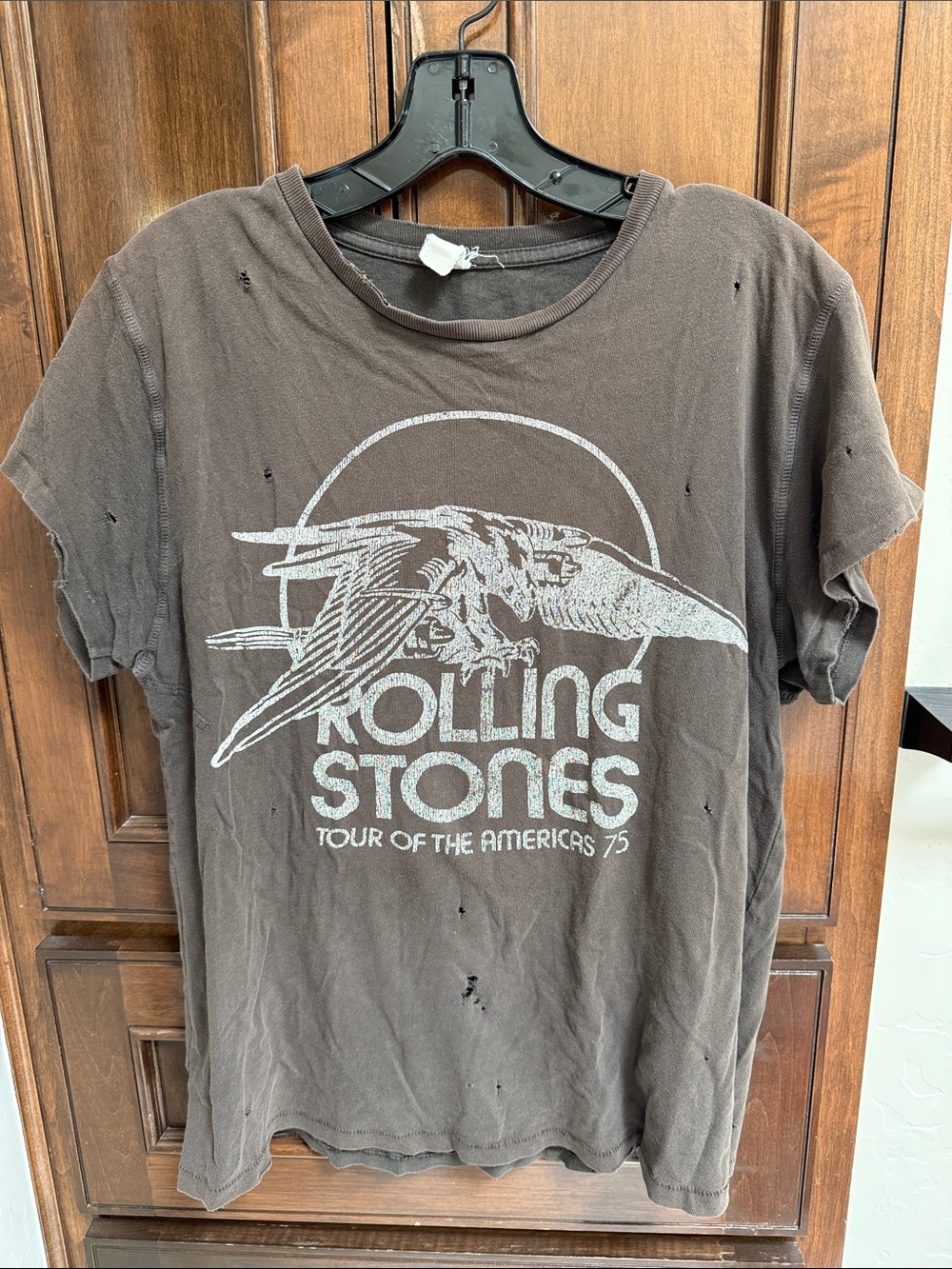 MadeWorn Brown Graphic Tee with White Tag Detail